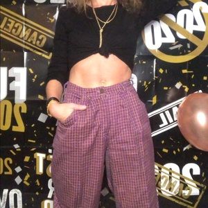 Vintage 80’s pleated pegged plaid pants 25 waist